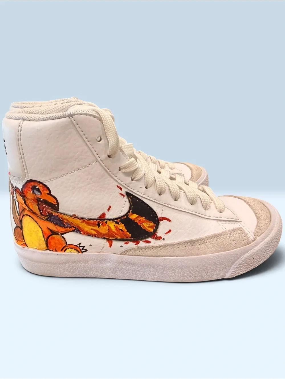 Nike Blazer Mid77 big kids shoes with custom Pokémon Graphics